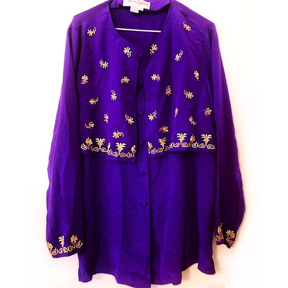 Diane Von Furstenberg Tops - Vintage Diane Von Furstenberg Silk Purple Blouse
